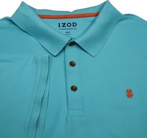 IZOD Advantage Performance Polo Shirt Turquoise Short Sleeve Mens 4XLT Stretch